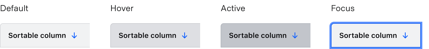 Header column state example